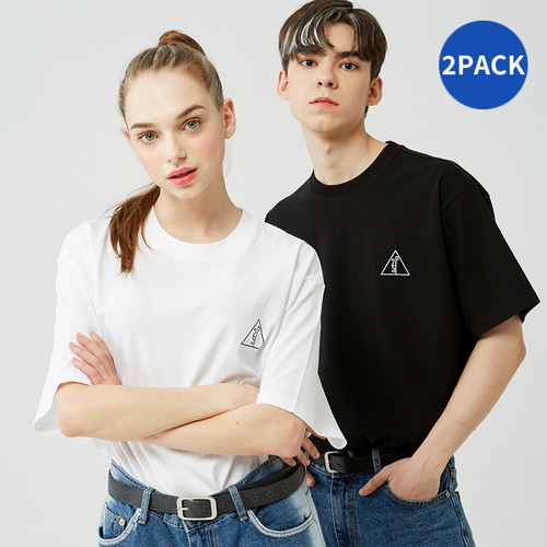 [2PACK] 25P BASIC LOGO T-SHIRT [black,white]_반팔 티셔츠